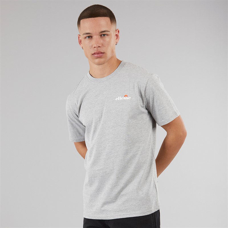 Ellesse Herren Benzina Heritage Rück Logo T Shirt Grey Marl