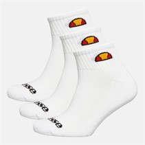 Ellesse Børn Tre Par Kvart Sokker Hvid