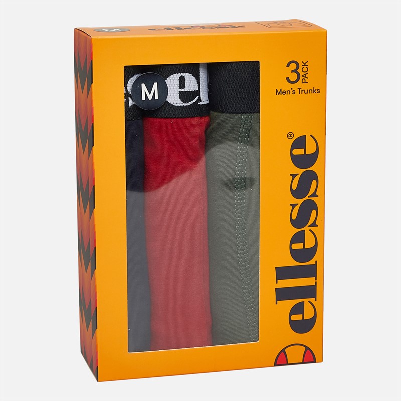 Ellesse Herren 3er-Pack Boxershorts Marineblau / Rot / Khaki