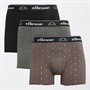Ellesse Herren 3er-Pack Boxershorts Schwarz / Anthrazit / Rot