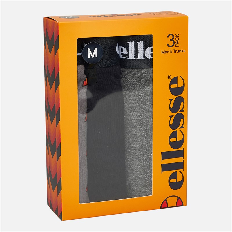 Ellesse Herren 3er-Pack Boxershorts Schwarz / Anthrazit / Rot