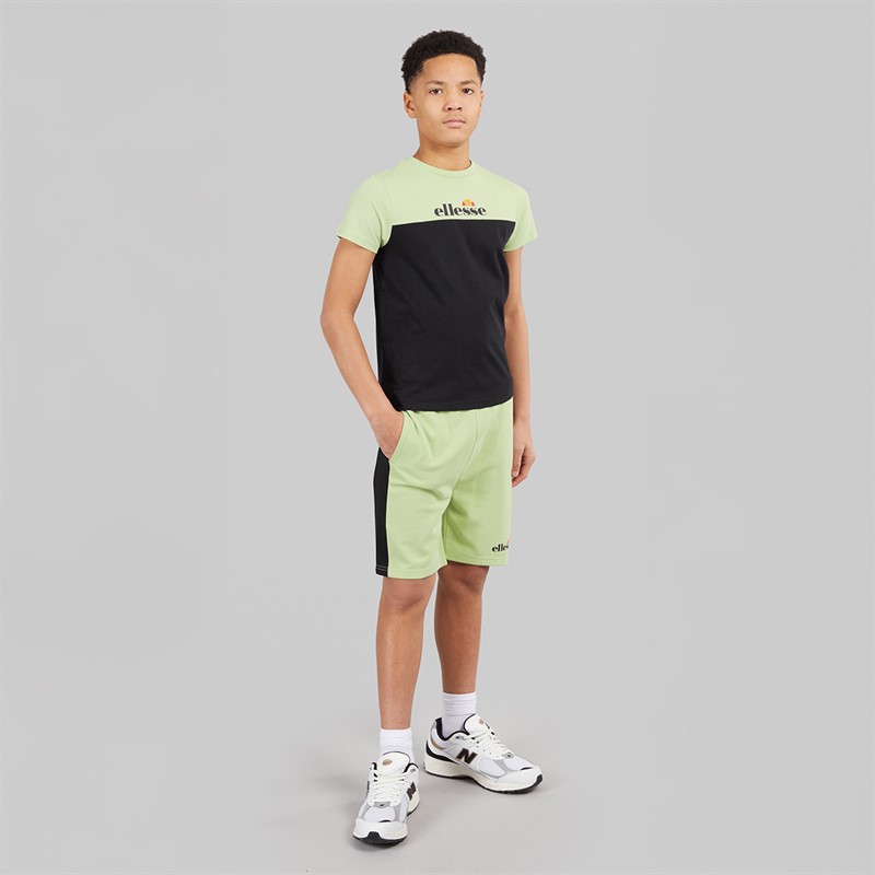 Ellesse Junior Boys Adamo T-Shirt And Cargo Shorts Set Light Green 511