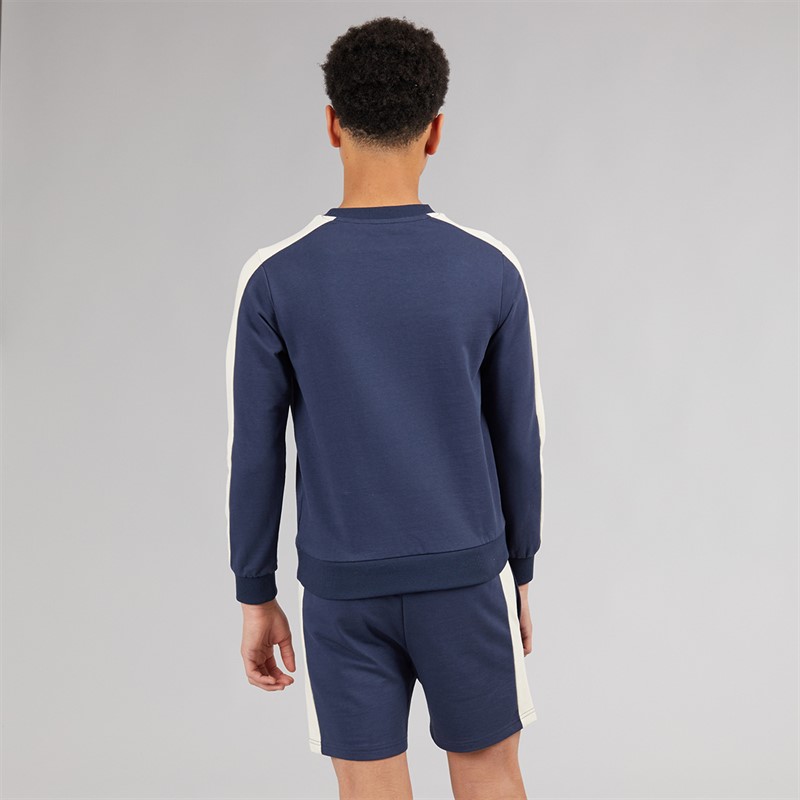 Ellesse Junior Boys Abele Sweatshirt And Shorts Set Navy 429