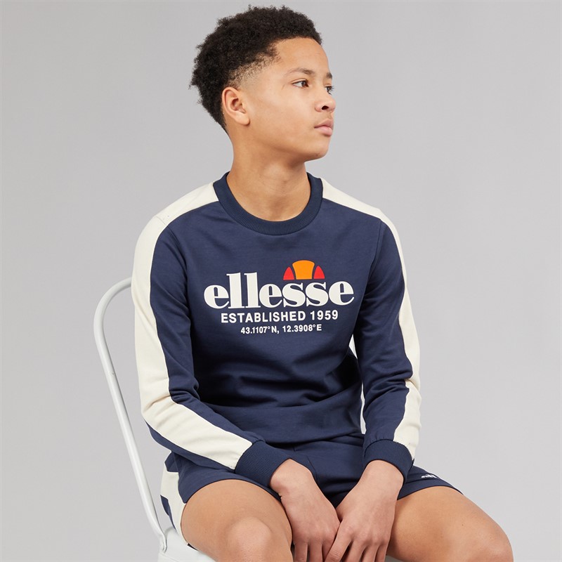 Ellesse Junior Boys Abele Sweatshirt And Shorts Set Navy 429