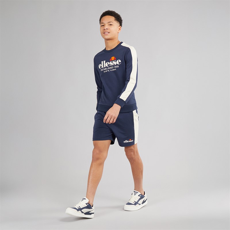 Ellesse Junior Boys Abele Sweatshirt And Shorts Set Navy 429