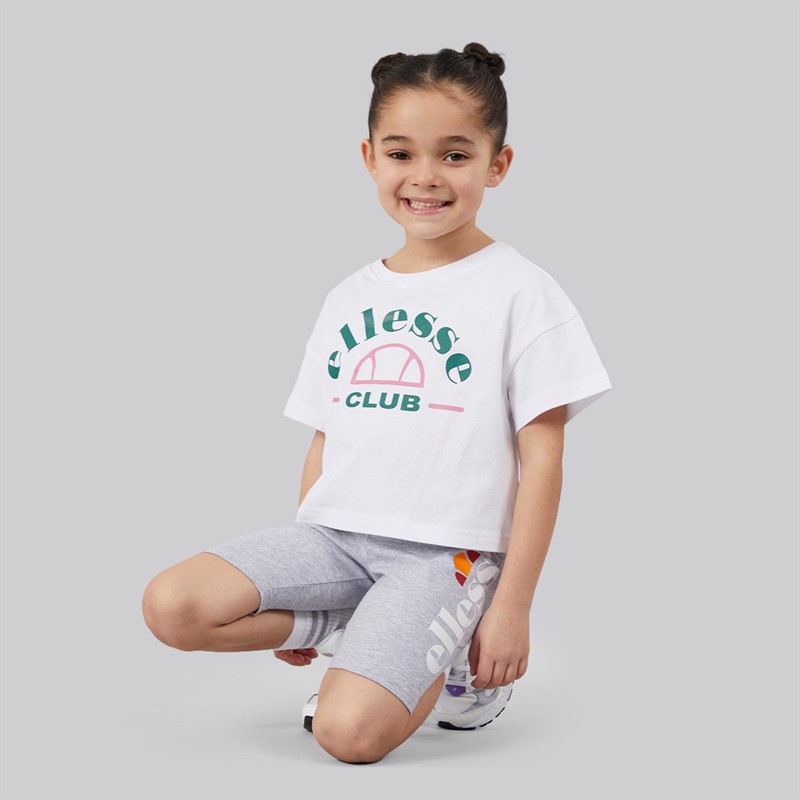 Ellesse Girls Ottavia Logo T-Shirts And Shorts Four Piece Set Light Green 511