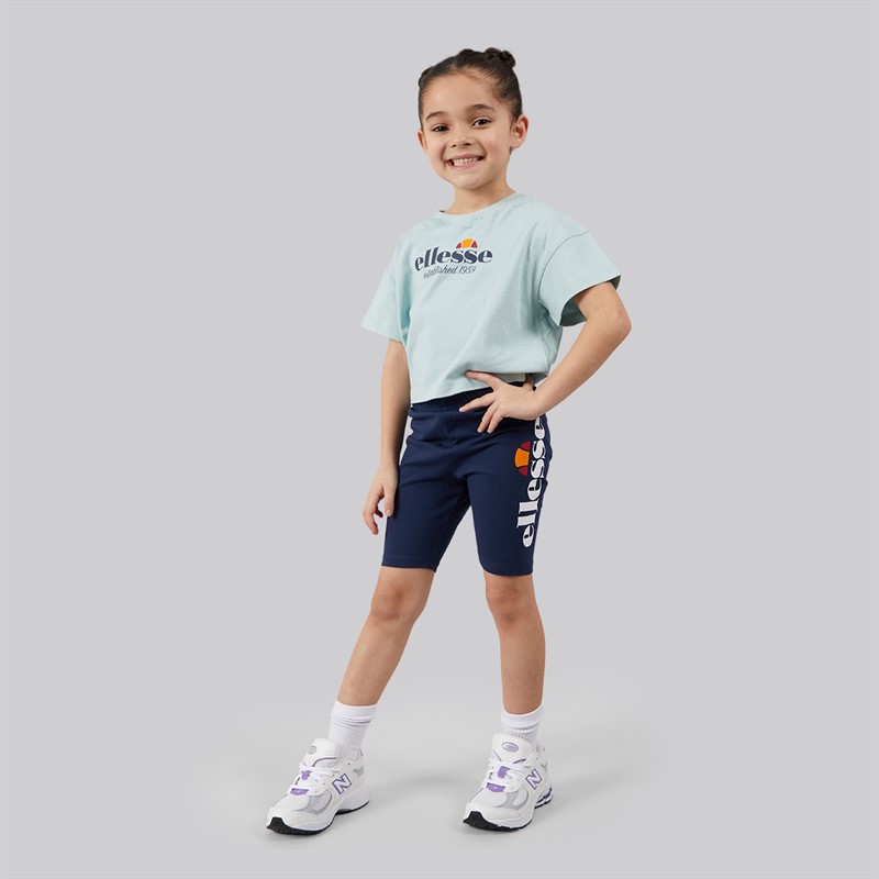 Ellesse Girls Ottavia Logo T-Shirts And Shorts Four Piece Set Light Green 511
