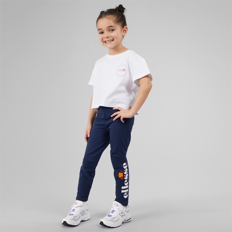 Ellesse Girls Violetta Logo T-Shirts And Leggings Four Piece Set Pink 814
