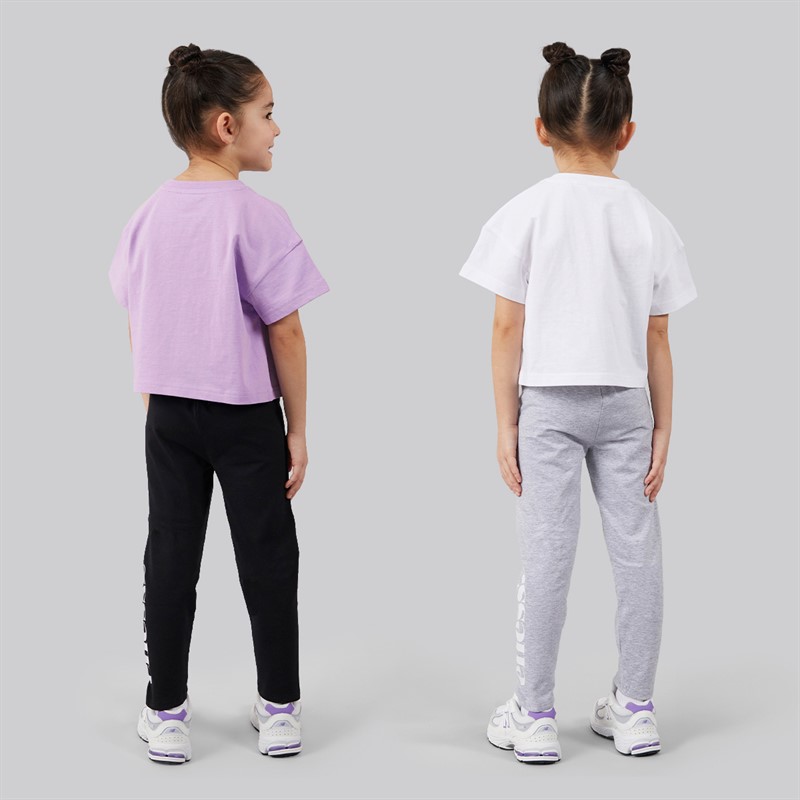 Ellesse Girls Serafina Logo T-Shirts And Leggings Four Piece Set Light Purple 302