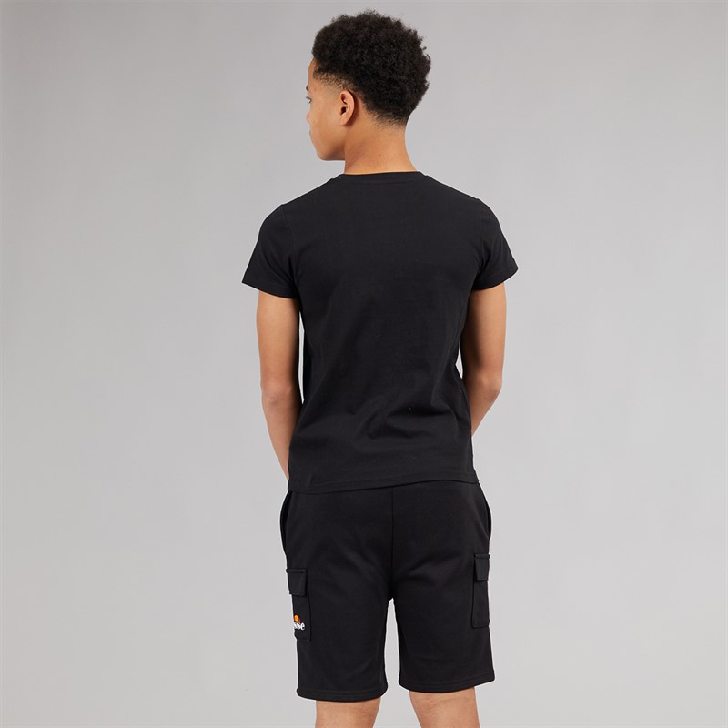 Ellesse Junior Boys Romolo T-Shirt And Cargo Shorts Set True Black 011
