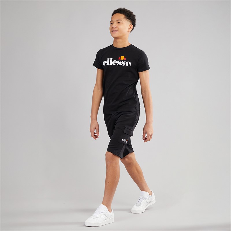 Ellesse Junior Boys Romolo T-Shirt And Cargo Shorts Set True Black 011