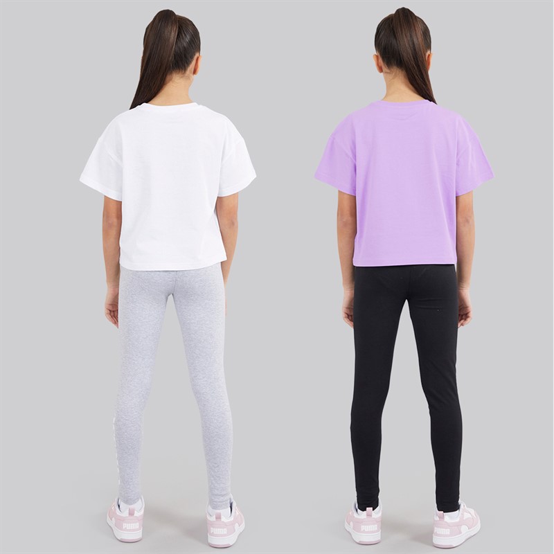 Ellesse Junior Girls Serafina Logo T-Shirts And Leggings Four Piece Set Light Purple 302