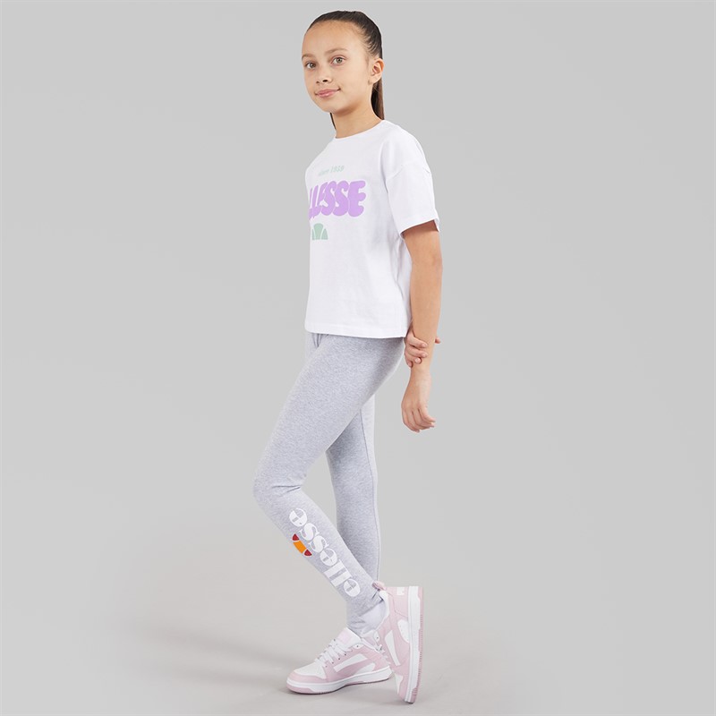 Ellesse Junior Girls Serafina Logo T-Shirts And Leggings Four Piece Set Light Purple 302