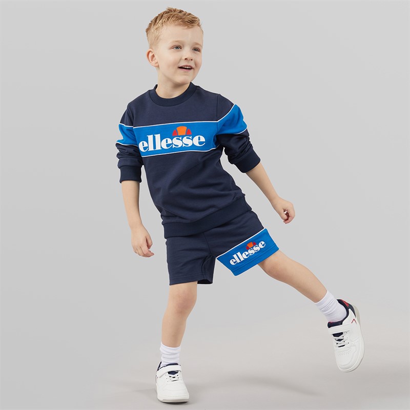 Ellesse Boys Biagio Sweatshirt And Shorts Set Blue 402