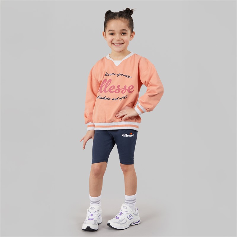 Ellesse Girls Livia Sweatshirt And Shorts Set Pink 814