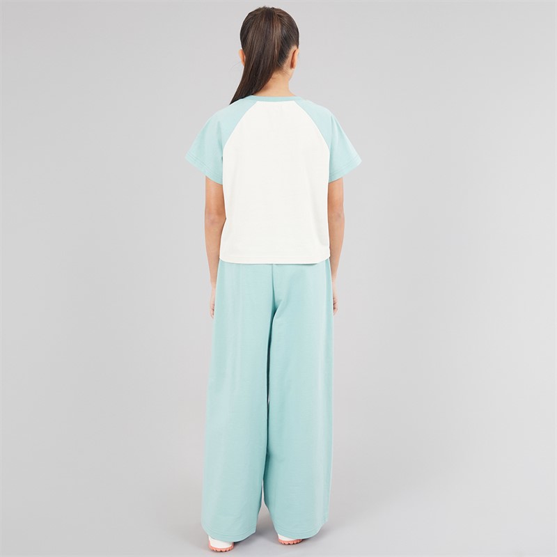 Ellesse Junior Girls Fiorella Logo T-Shirt And Track Pants Set Light Green 511