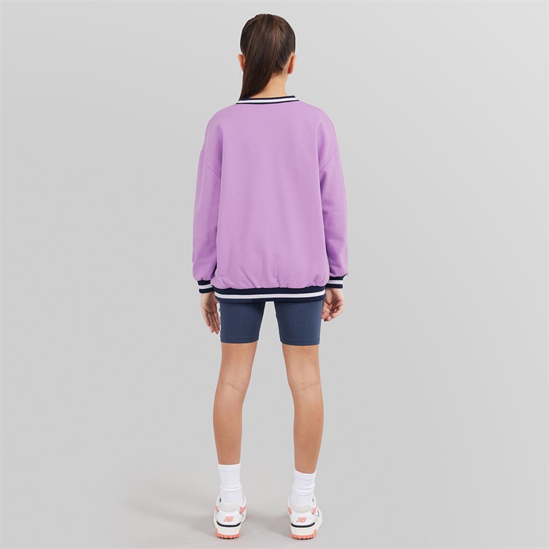 Ellesse Junior Girls Marcella Logo Sweatshirt And Shorts Set Light Purple 302