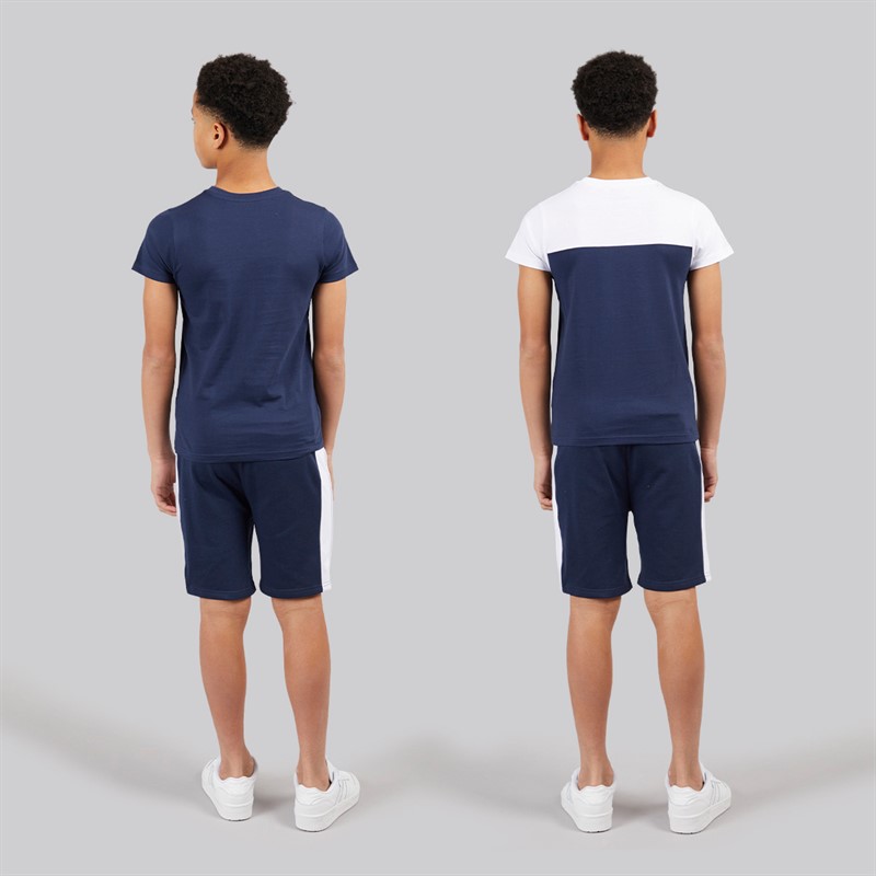 Ellesse Junior Boys Vincent T-Shirt And Shorts Three Pack Set Navy 429