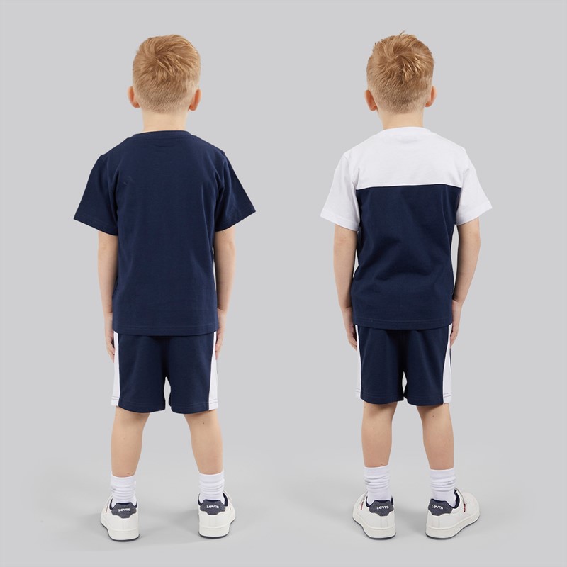 Ellesse Boys Vincent T-Shirt And Shorts Three Pack Set Navy 429