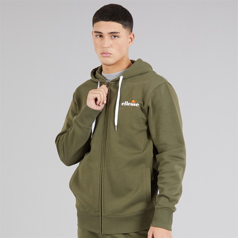 Ellesse Klemerio bluza z kapturem rozpinana na zamek dla niego kolor Khaki