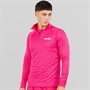 Ellesse Herren Brandon 1/4 Zip Lauf Oberteil Hot Pink