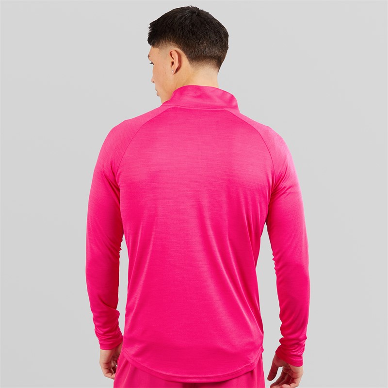 Ellesse Herren Brandon 1/4 Zip Lauf Oberteil Hot Pink