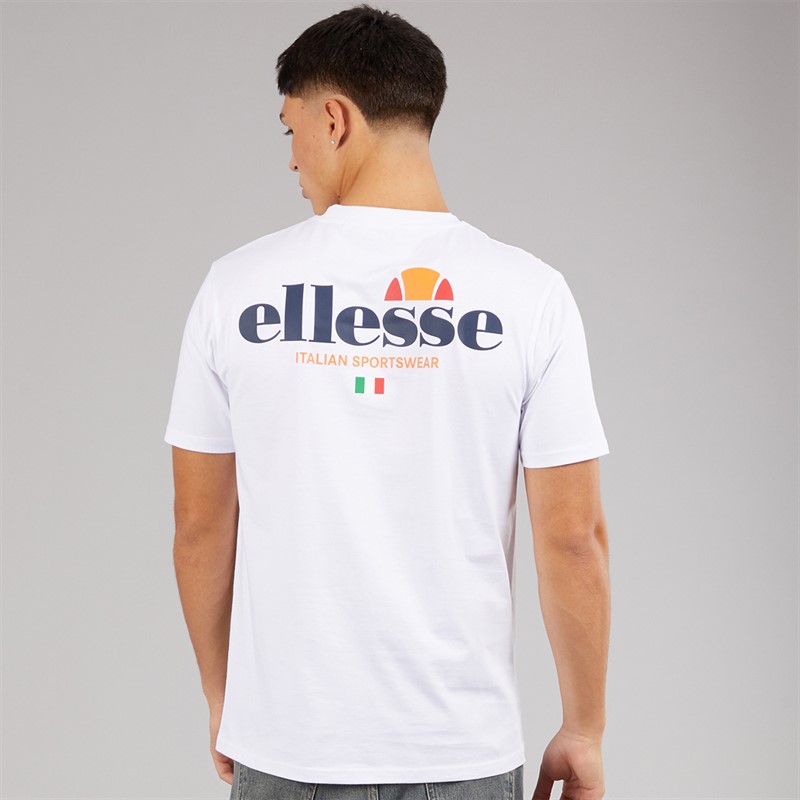 Ellesse Herren Georgio Rücken Logo T Shirt Weiß