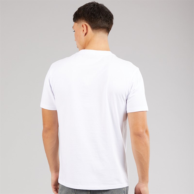 Ellesse Herren Squalius Retro Streifen T Shirt Weiß