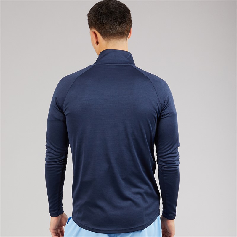 Ellesse Herren Brandon 1/4 Zip Lauf Oberteil Navy