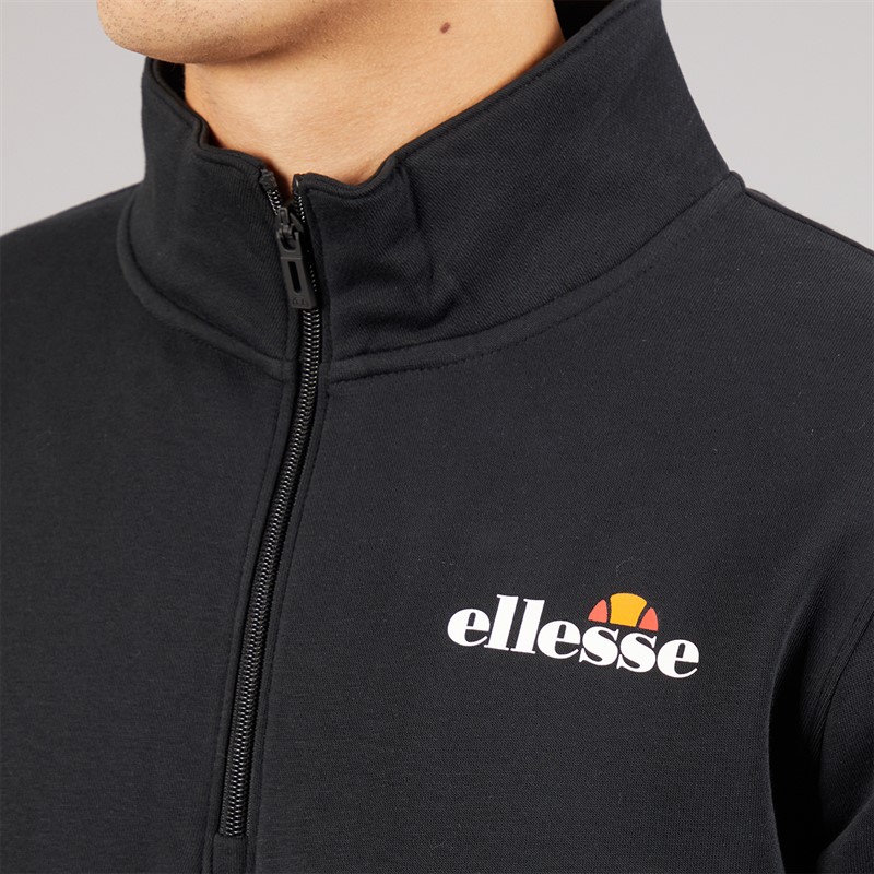 Ellesse Herren Benevento 1/4 Zip Sweatshirt Schwarz