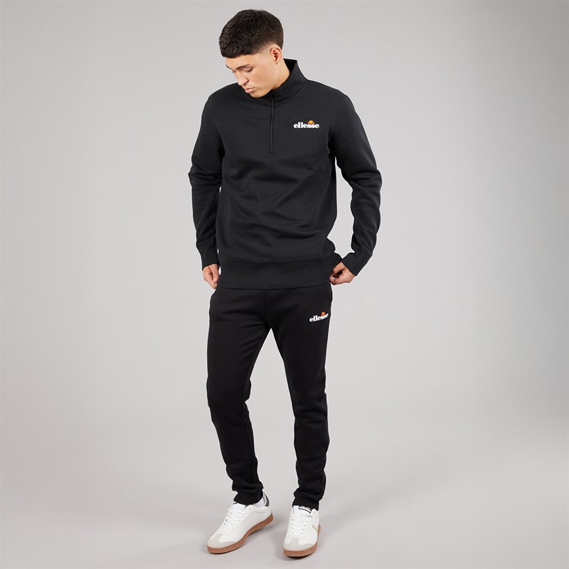 Ellesse Herren Benevento 1/4 Zip Sweatshirt Schwarz