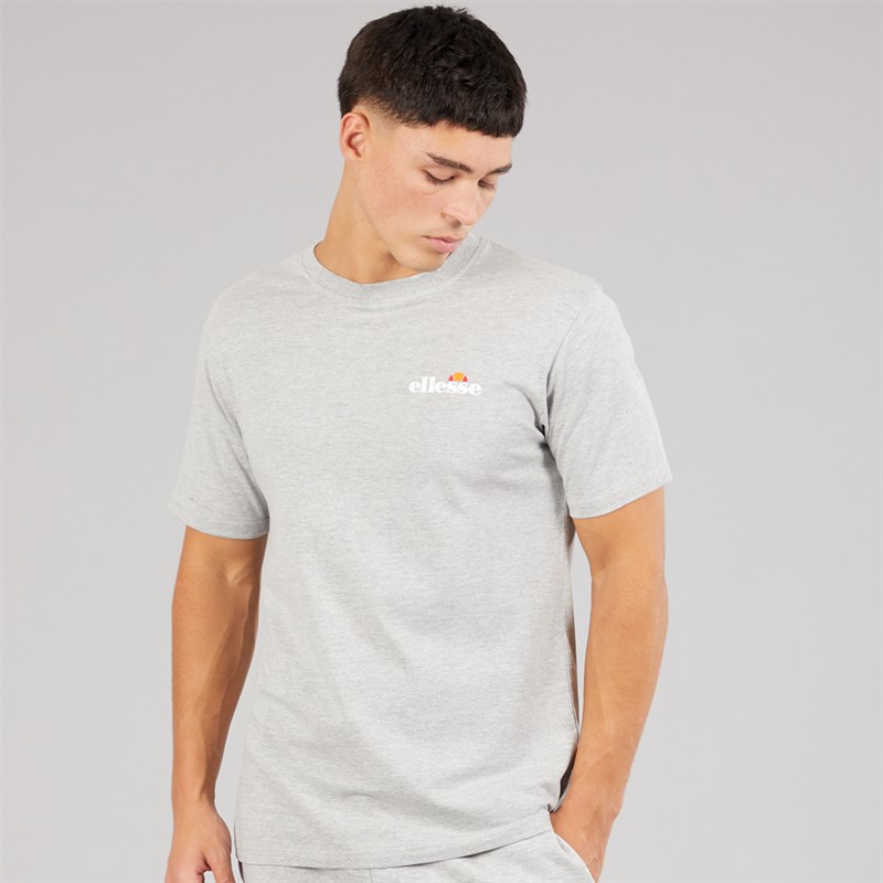 Ellesse Herren Georgio Rücken Logo T Shirt Grey Marl