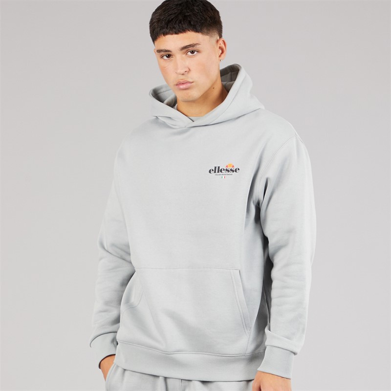 Ellesse Mens Recke Relaxed-Fit OTH Hoodie Grey