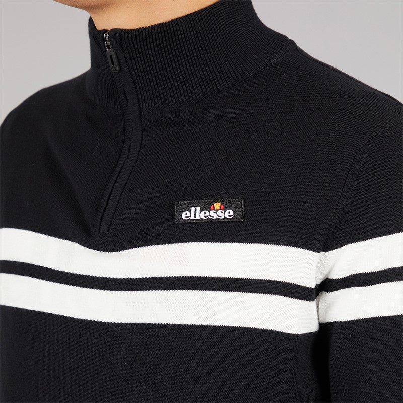 Ellesse Mens Dison 1/2 Zip Knitted Jumper Black