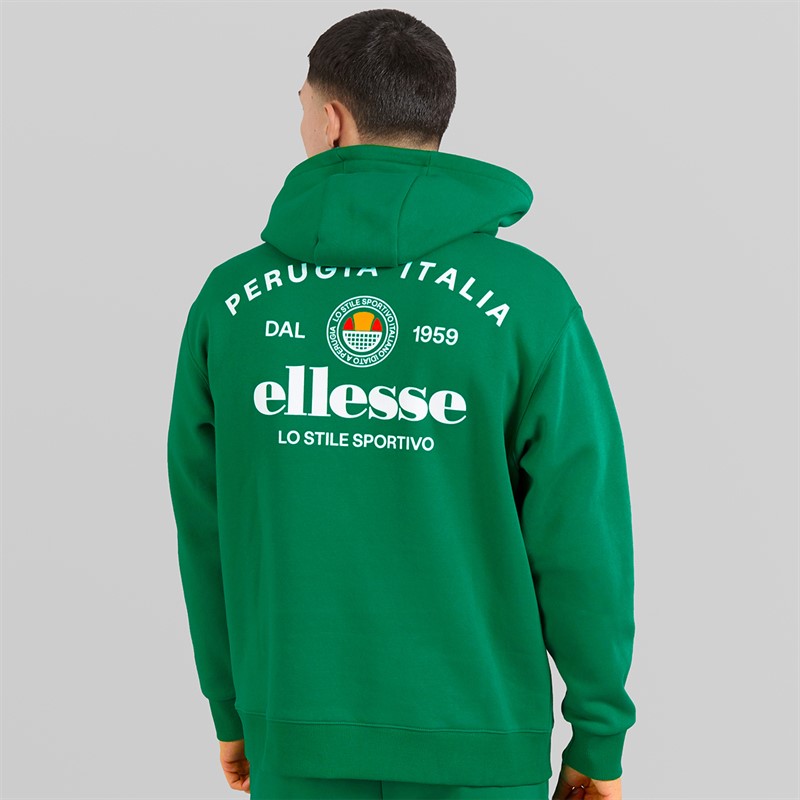 Ellesse Mens Recke Relaxed Fit Hoodie Green