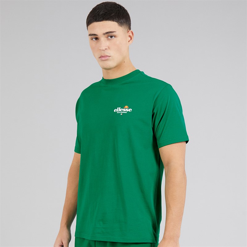 Ellesse Mens Lyon Relaxed Fit Back Logo T-Shirt Green