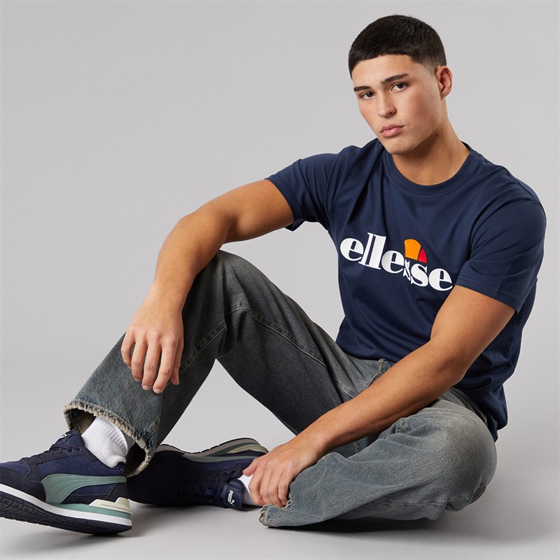 Ellesse Mens Prado 2 Large Logo T-Shirt Navy