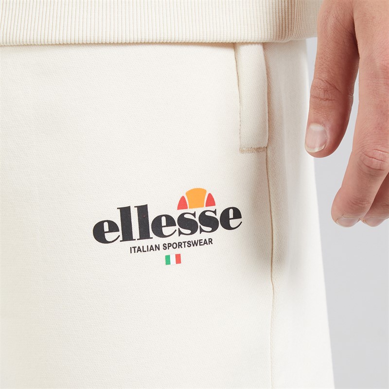 Ellesse Mens Rulle Relaxed Fit Straight Leg Joggers Off White