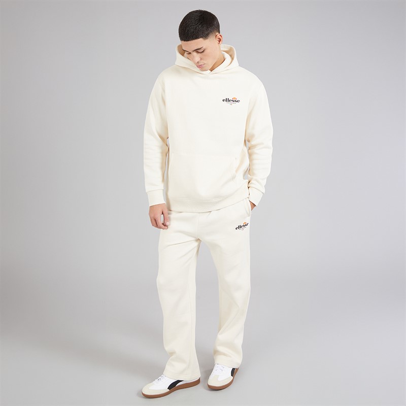 Ellesse Mens Rulle Relaxed Fit Straight Leg Joggers Off White