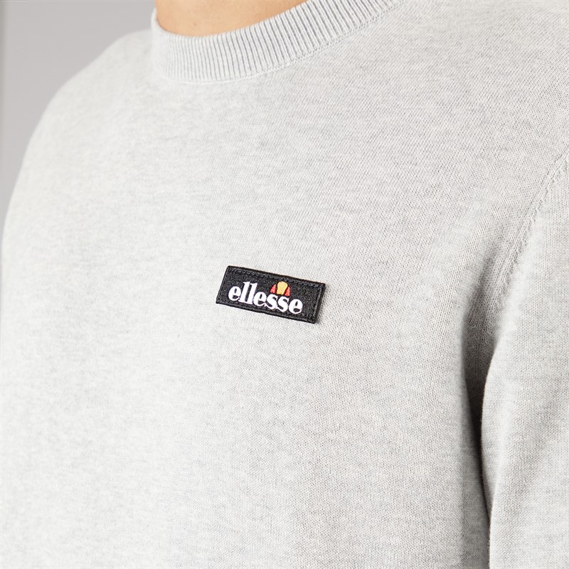 Ellesse Mens Doyle Knitted Jumper Light Grey Marl
