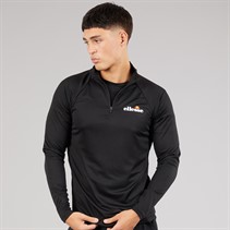 Ellesse Herren Brandon 1/4 Zip Lauf Oberteil Schwarz