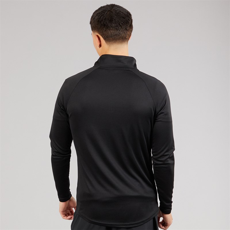 Ellesse Herren Brandon 1/4 Zip Lauf Oberteil Schwarz