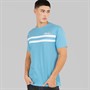 Ellesse Mens Squalius Retro Stripe T-Shirt Blue