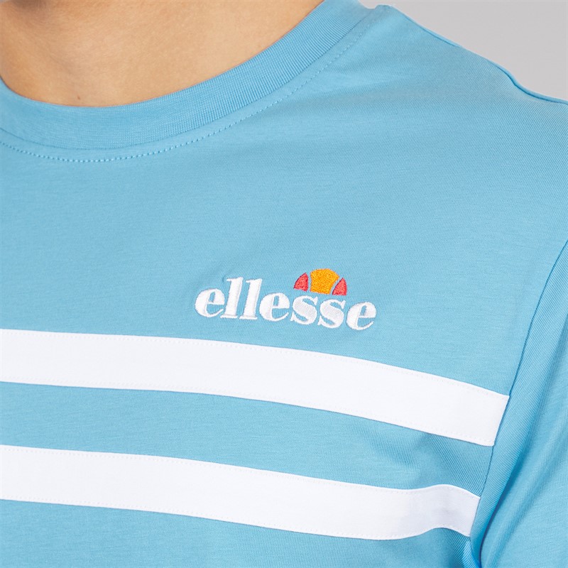 Ellesse Mens Squalius Retro Stripe T-Shirt Blue