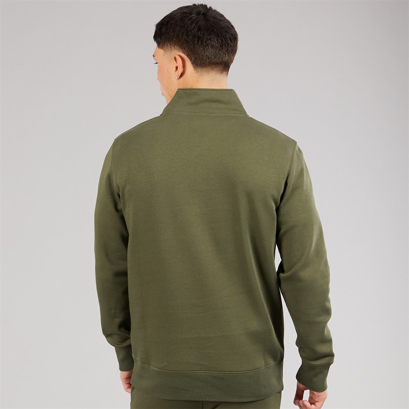 Ellesse Mens Benevento 1/4 Zip Sweatshirt Khaki