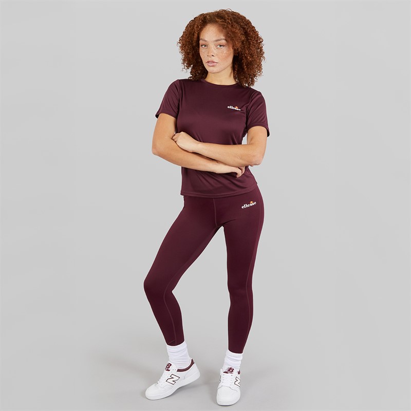 Ellesse Damen Deana Hohe Taille Enge Hosen Leggings Dark Purple