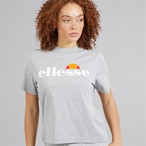 Ellesse Damen Stauf Logo T Shirt Light Grey Marl