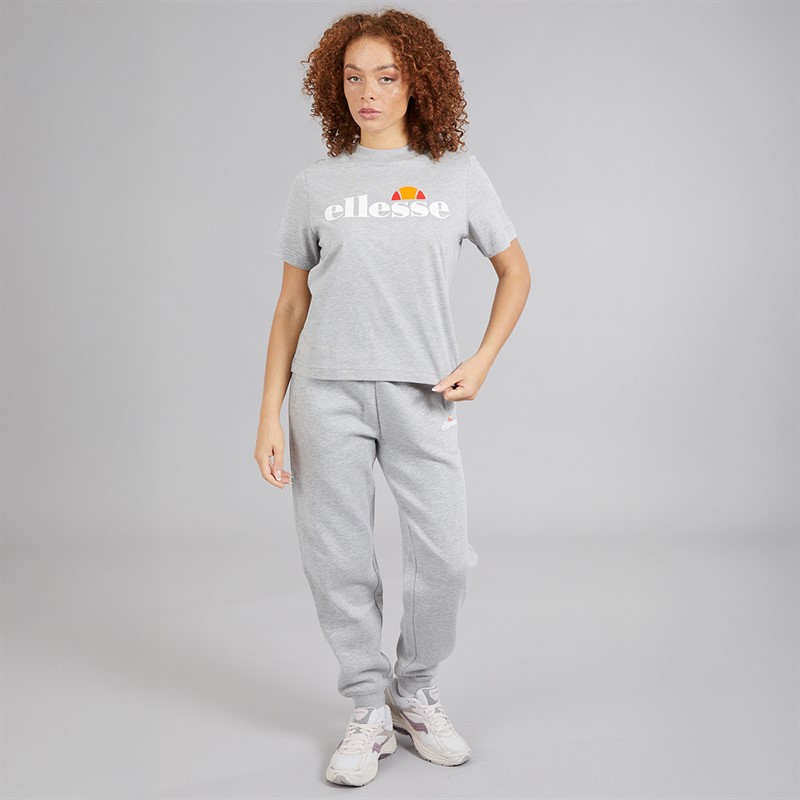 Ellesse Damen Stauf Logo T Shirt Light Grey Marl