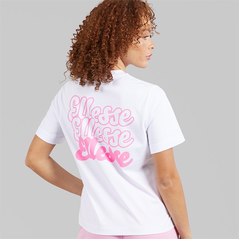 Ellesse Damen Ivana T Shirt Weiß/Bright Pink