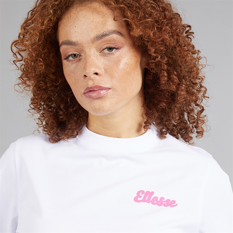 Ellesse Damen Ivana T Shirt Weiß/Bright Pink